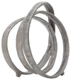 Sagebrook Home 15659-02 13" Metal Ring Sculpture, Gun Metal