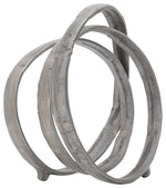 Sagebrook Home 15659-02 13" Metal Ring Sculpture, Gun Metal