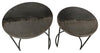 Sagebrook Home 15219-05 Metal, Set of 2 22/24" Round Side Tables, Black Pearl