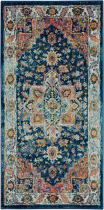 Nourison Global Vintage Traditional Blue/Multicolor Area Rug