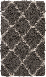 Nourison Ultra Plush Shag Contemporary Charcoal/Beige Area Rug