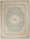 Nourison Living Treasures Traditional Aqua/Ivory Area Rug