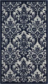 Nourison Damask Traditional Ivory/Navy Area Rug