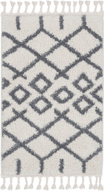 Nourison Moroccan Shag Transitional White Area Rug