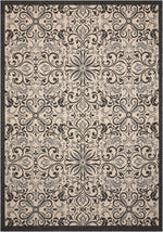 Nourison Caribbean Transitional Ivory/Charcoal Area Rug