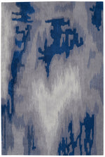 Nourison Symmetry Contemporary Grey/Blue Area Rug