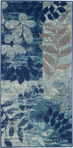 Nourison Tranquil Contemporary Navy/Light Blue Area Rug