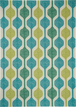 Nourison Sun N` Shade Contemporary Ivory/Aqua Area Rug