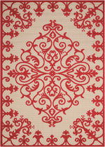 Nourison Aloha Transitional Red Area Rug