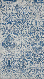 Nourison Damask Traditional Blue Area Rug