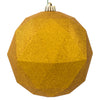 Vickerman M177530DG 8" Antique Gold Geometric Ball Ornament Featuring A Glitter Finish