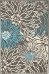 Nourison Passion Transitional Charcoal/Blue Area Rug