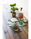 Kalalou NRV2212 Set of 6 Cotton / Jute Coasters
