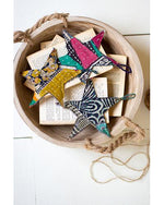 Kalalou NRV2242 Set of 6 Kantha Christmas Ornament Sets