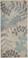 Nourison Tranquil Contemporary Ivory/Light Blue Area Rug