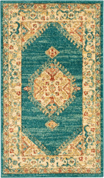 Nourison Traditional Vintage Traditional Teal/Blue Area Rug