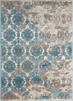 Nourison Karma Transitional Ivory/Blue Area Rug