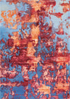 Nourison Prismatic Contemporary Blue/Flame Area Rug
