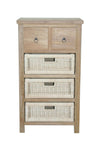 Anderson Teak TB-2130C Safari Occasional Table w/ Drawer & Rattan Baskets