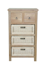 Anderson Teak TB-2130C Safari Occasional Table w/ Drawer & Rattan Baskets