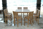 Anderson Teak Set-121 Windsor Avalon 9-Pieces Square Bar Set