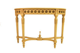 Anderson Teak HT-101C Neoclassical Demilune Console with Crackle Finish Table Top