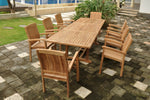 Anderson Teak Set-77 Bahama Stackable Sahara 9-Pieces Rectangular Dining Set A