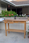 Anderson Teak TB-4717ST Atlanta Rectangular Serving Table w/ 2 Drawers and 1 Shelf
