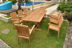 Anderson Teak Set-80 Bahama Stackable Sahara 9-Pieces Rectangular Dining Set B