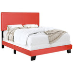 Better Home Products PANEL-46-RED-4SLTS Nora Erin Faux Leather Upholstered Full Panel Bed In Red