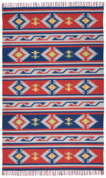 Nourison Baja Transitional Blue/Red Area Rug