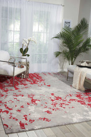 Nourison Tahoe Modern Contemporary Grey/Red Area Rug
