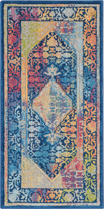 Nourison Global Vintage Transitional Blue/Multicolor Area Rug