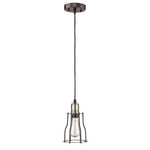 Chloe Lighting CH58017RB06-DP1 Charles Industrial-Style 1 Light Rubbed Bronze Ceiling Mini Pendant 6`` Shade