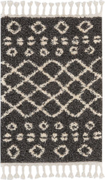 Nourison Moroccan Shag Transitional Charcoal Area Rug