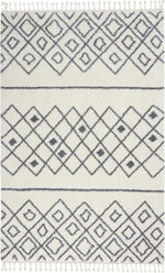 Nourison Diamond Trellis Shag s Ivory/Slate Area Rug