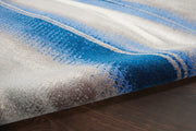 Nourison Tahoe Modern Contemporary Ivory Grey Blue Area Rug