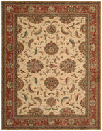 Nourison Living Treasures Traditional Ivory/Red Area Rug
