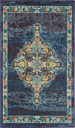 Nourison Passionate Traditional Navy Area Rug