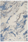 Nourison Sleek Textures Contemporary Blue/Ivory/Grey Area Rug