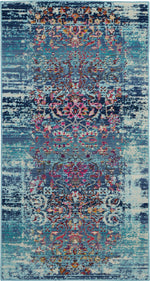Nourison Vintage Kashan Traditional Blue Area Rug