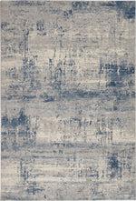 Nourison Rustic Textures Contemporary Ivory/Blue Area Rug