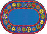Flagship Carpets Number Circles Bilingual  Educational Rug
