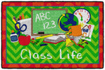 Flagship Carpets Class Life - Green And Red  Educational Rug