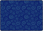 Flagship Carpets Swirl Tone On Tone Blue  Educational Rug