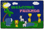 Flagship Carpets Welcome Mat - Friends Safari  Educational Rug