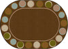 Flagship Carpets Sitting Spots Earth Tone Oval  Educational Rug