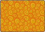 Flagship Carpets Swirl Tone On Tone Orange  Educational Rug