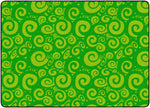 Flagship Carpets Swirl Tone On Tone Lime  Educational Rug