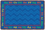Flagship Carpets Blue Chevron Mat  Educational Rug